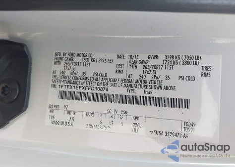 2015 Ford F-150 Xl from USA, damaged, VIN 1FTFX1EFXFFD10879